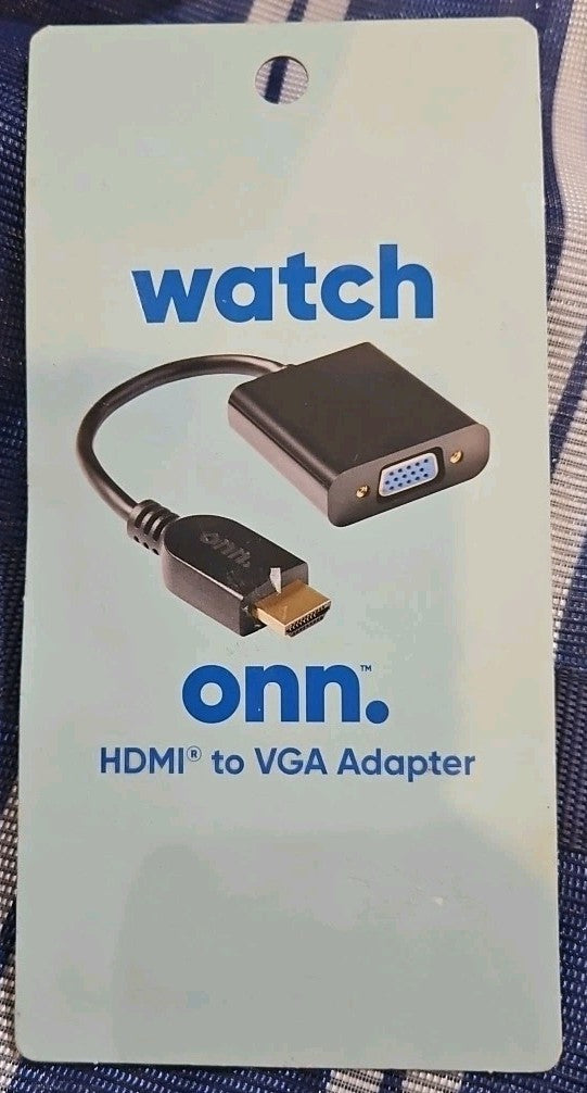 onn. Male HDMI to Female VGA Gold Plated Adapter New in package