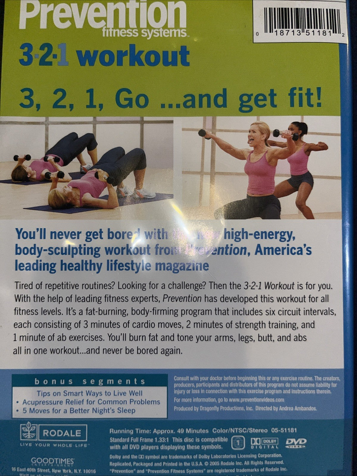 Prevention Fitness Systems - Express Workout: 3-2-1 Workout (DVD, 2005) Sealed