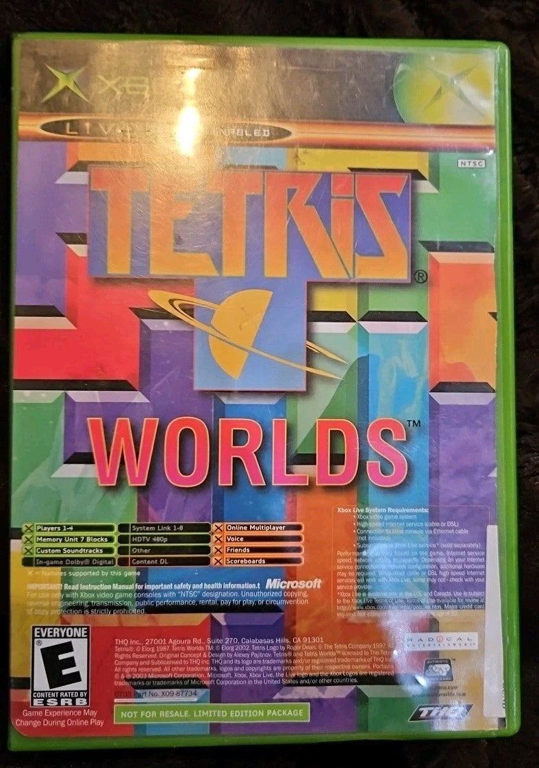 Tetris Worlds Xbox Live (Xbox) Tested. No Scratches. New Case. Damaged Artwork