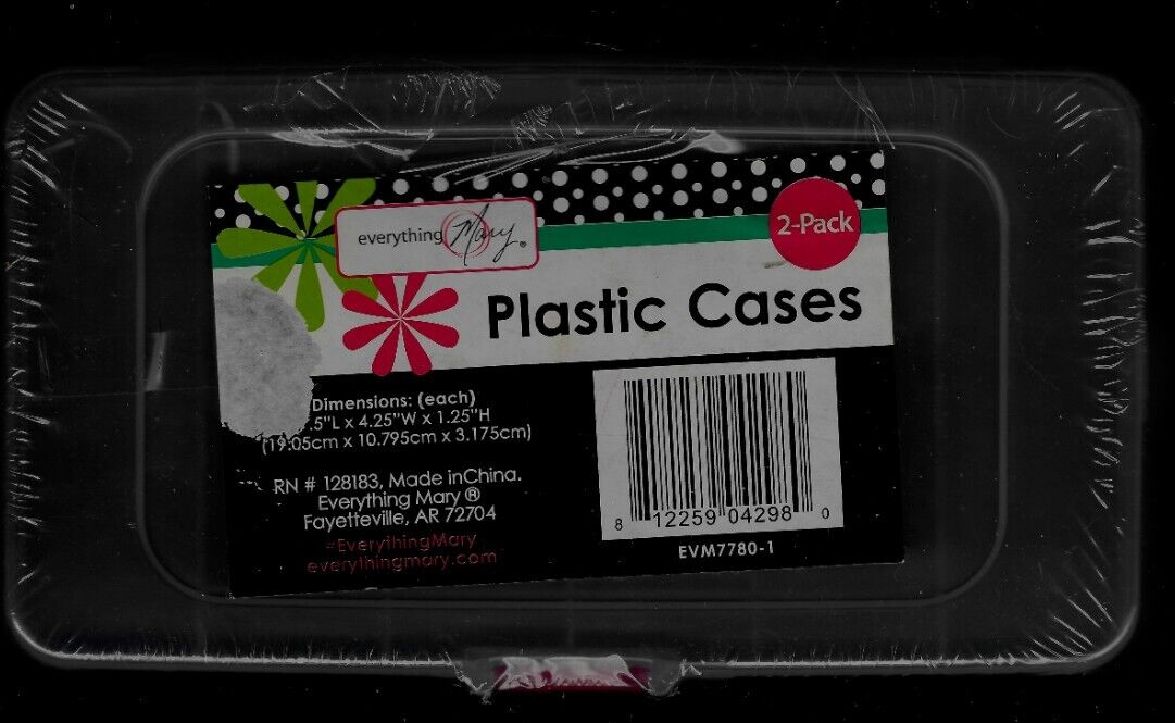 2 Plastic Cases - 7.5" x 4.25" x 1.25"