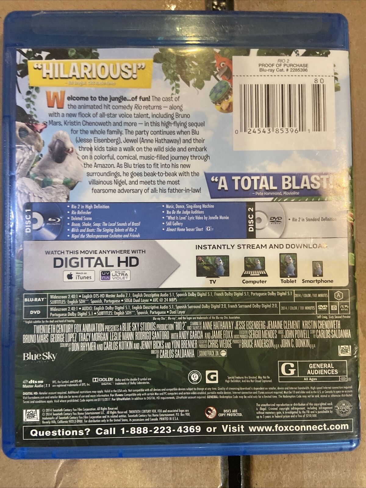 Rio 2 (Blu-ray, 2014)