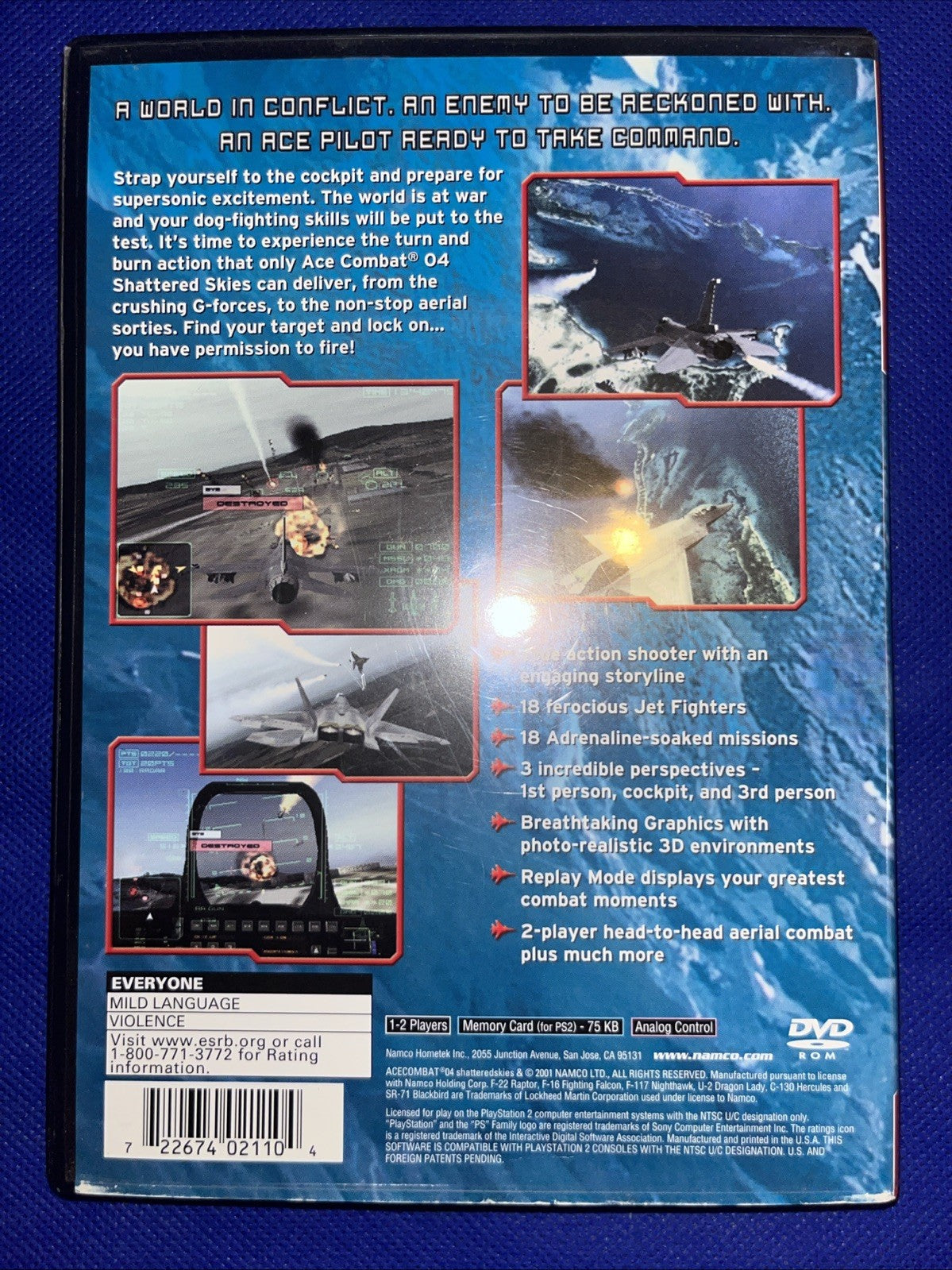 Ace Combat 4 - Sony PlayStation 2. Tested. CIB Manual + Reg. Original Case