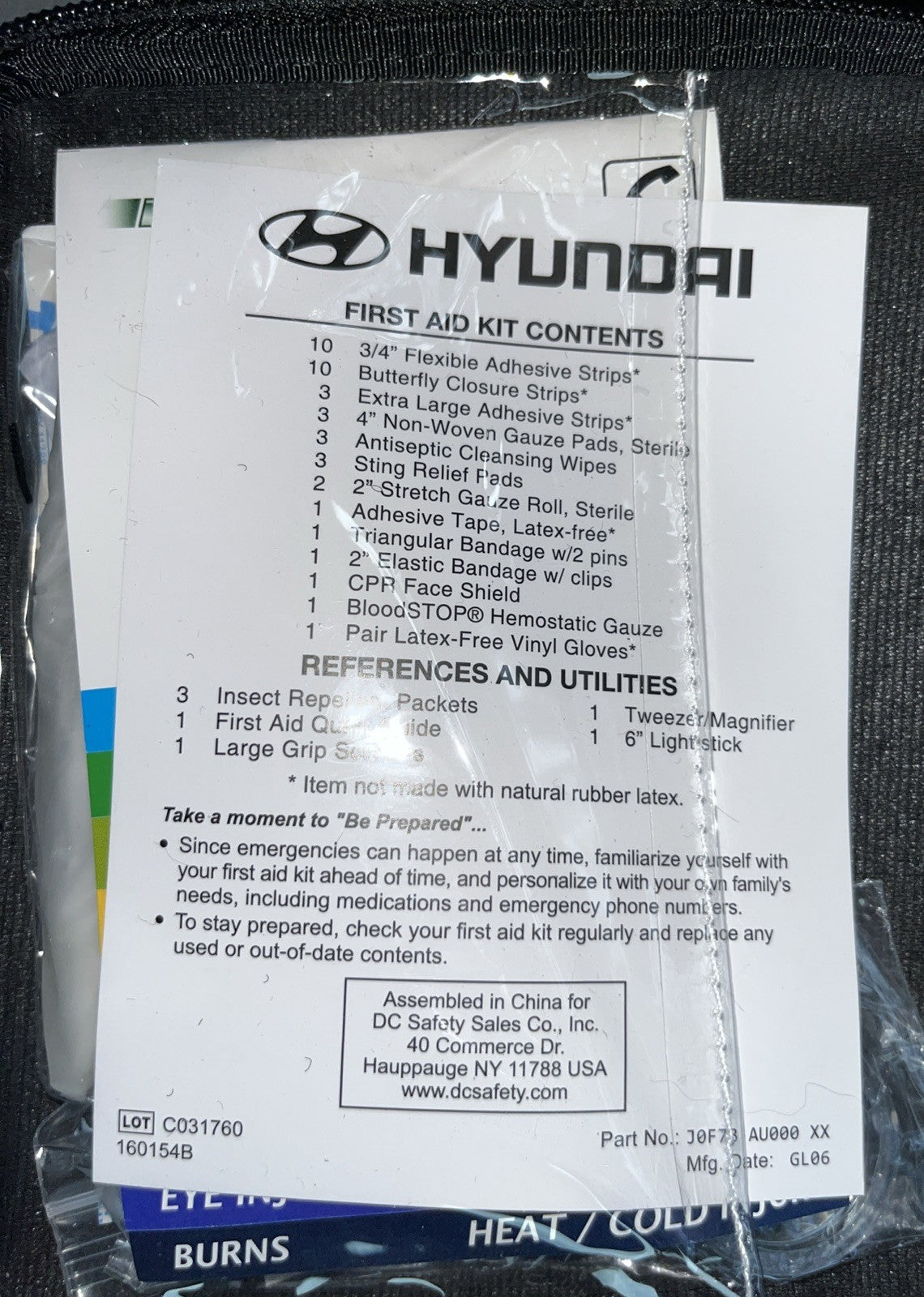 NEW! Hyundai Medical First Aid Kit Case Bag Genuine OEM 00086-ADU00