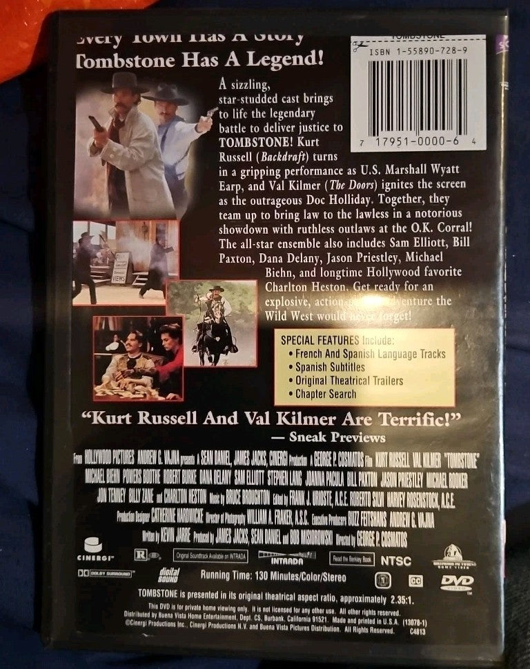 Tombstone (DVD, 1993)