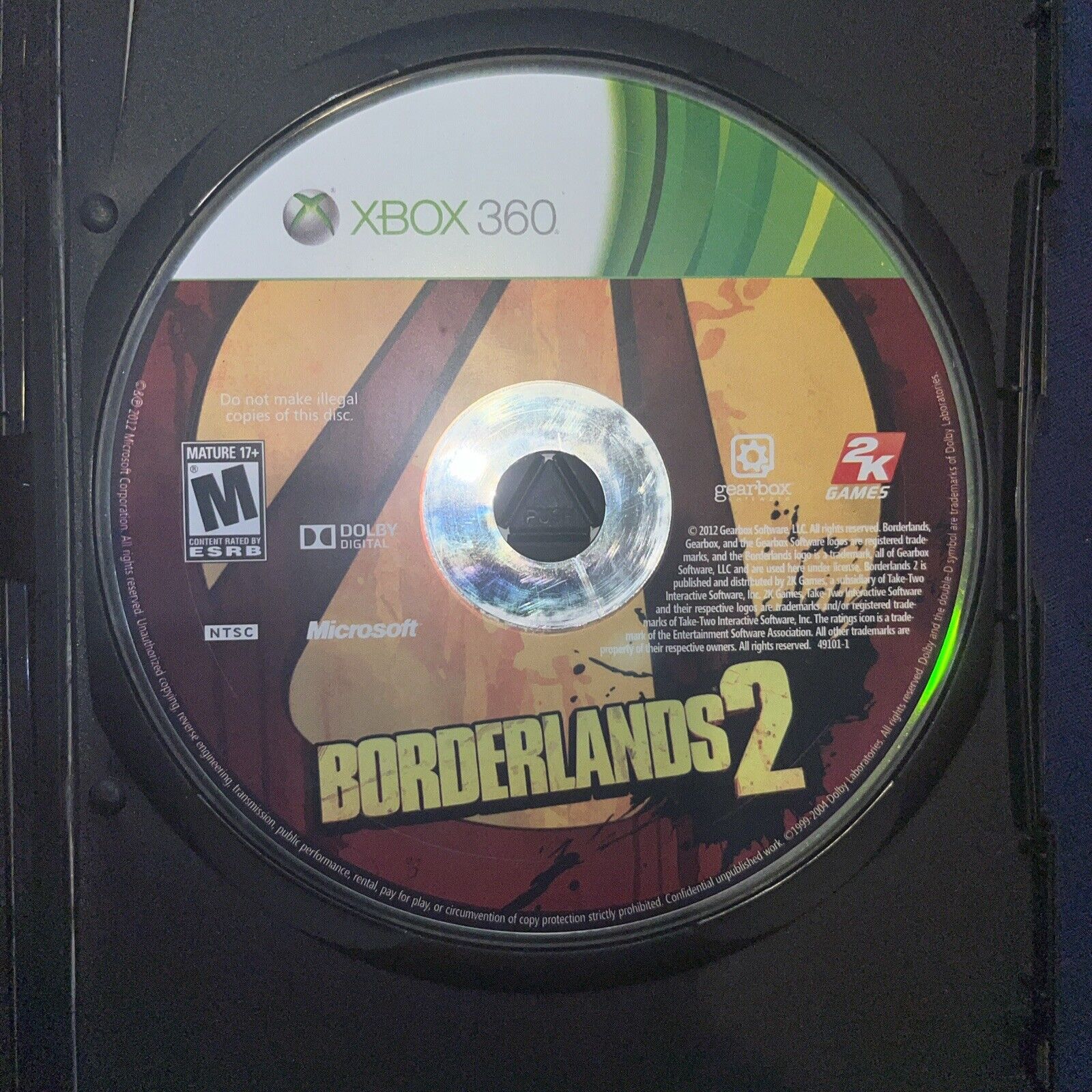 Borderlands 2 (Xbox 360, 2012) New Case. No Manual Or Cover Art. Tested