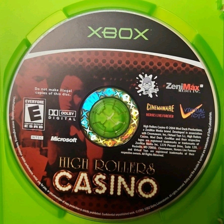 High Rollers Casino (Xbox) Tested. No Scratches. New Case. Damaged Artwork