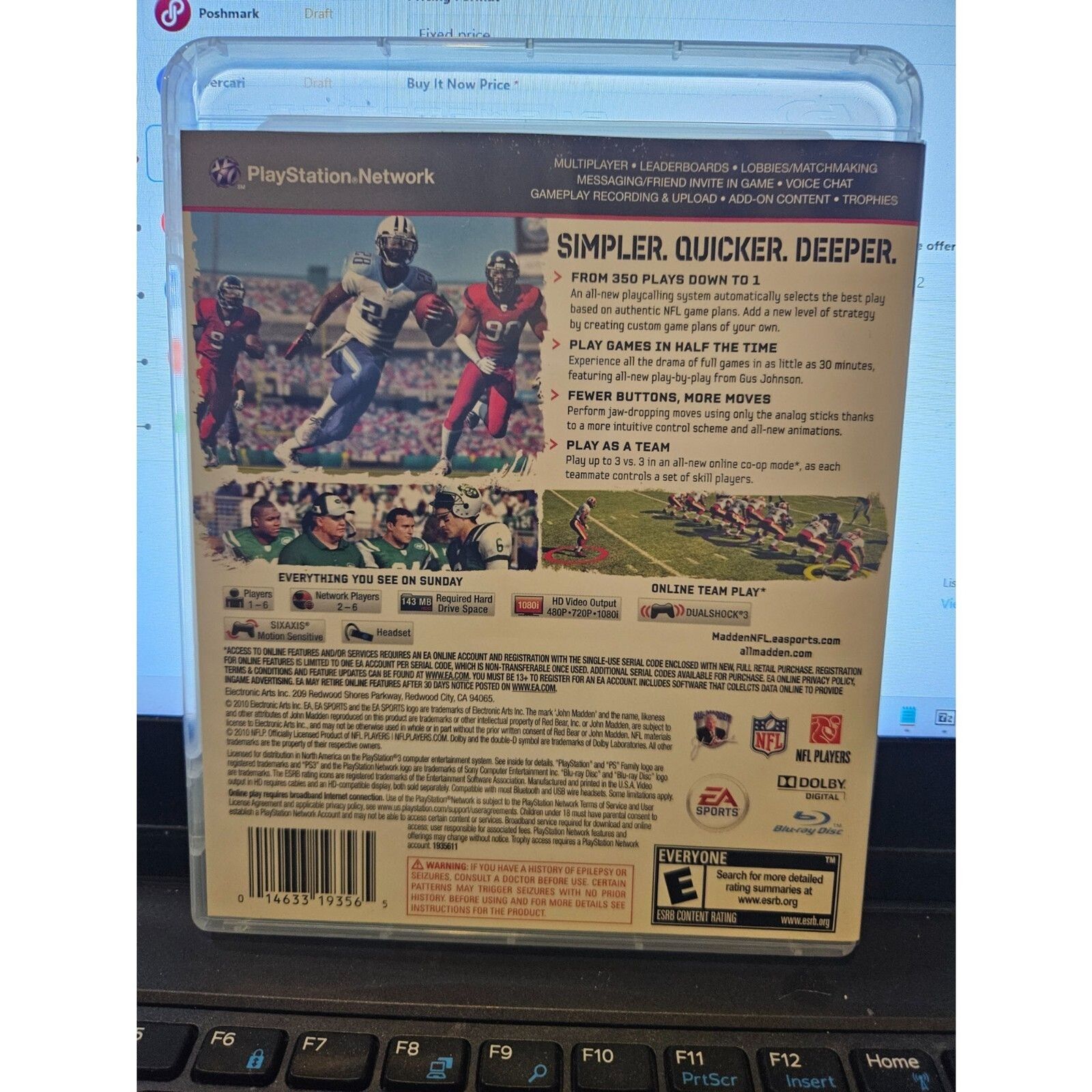 Madden NFL 11 (PS3) New Case. Tested.  No scratches. Resealed.