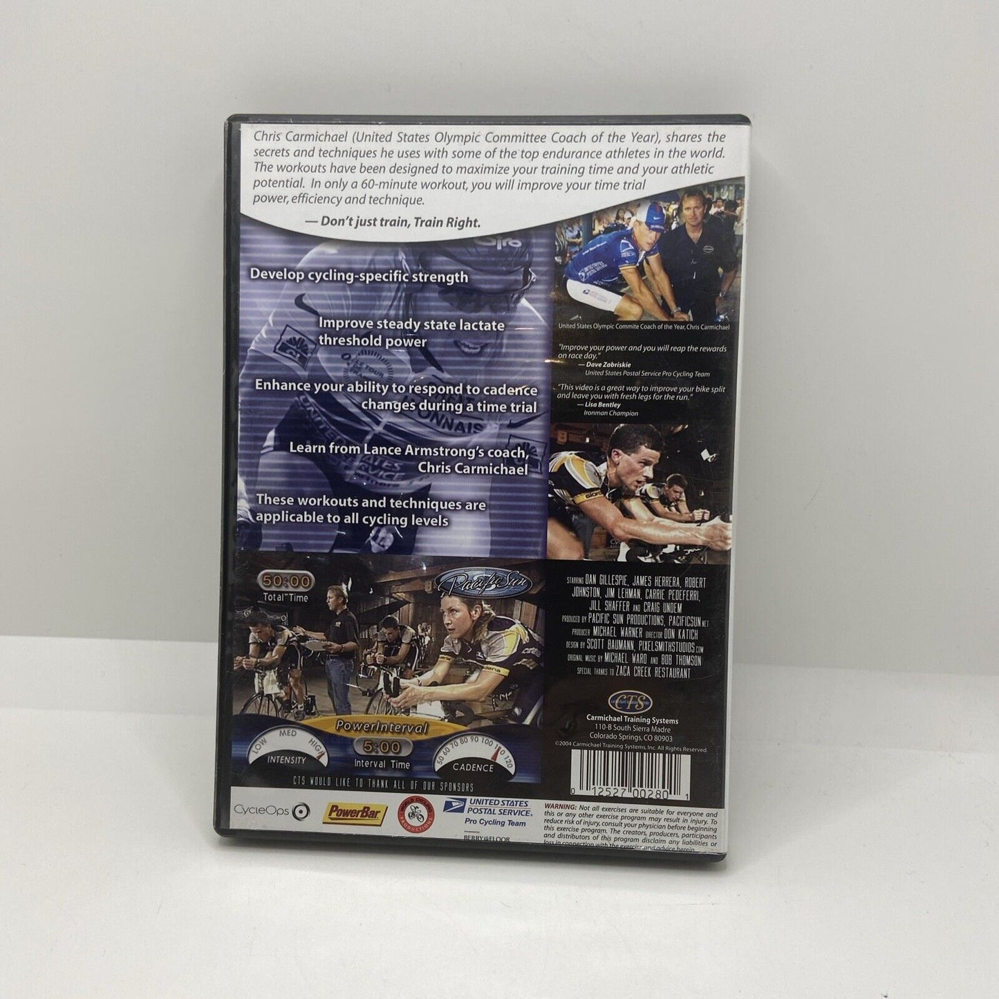 Chris Carmichael Train Right Cycling DVD Time Trial Training System 2004