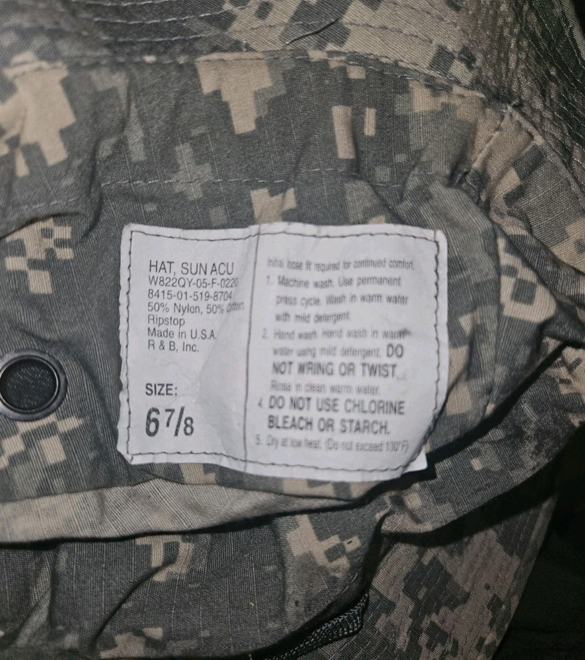 USGI Cap Size 6 7/8 ACU Digital Camo Boonie/Sun/Hot Weather/Jungle Hat Army