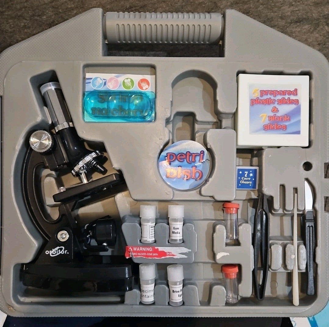 Orbiter Metal Microscope Set 1200x Die Cast Set Missing Pieces