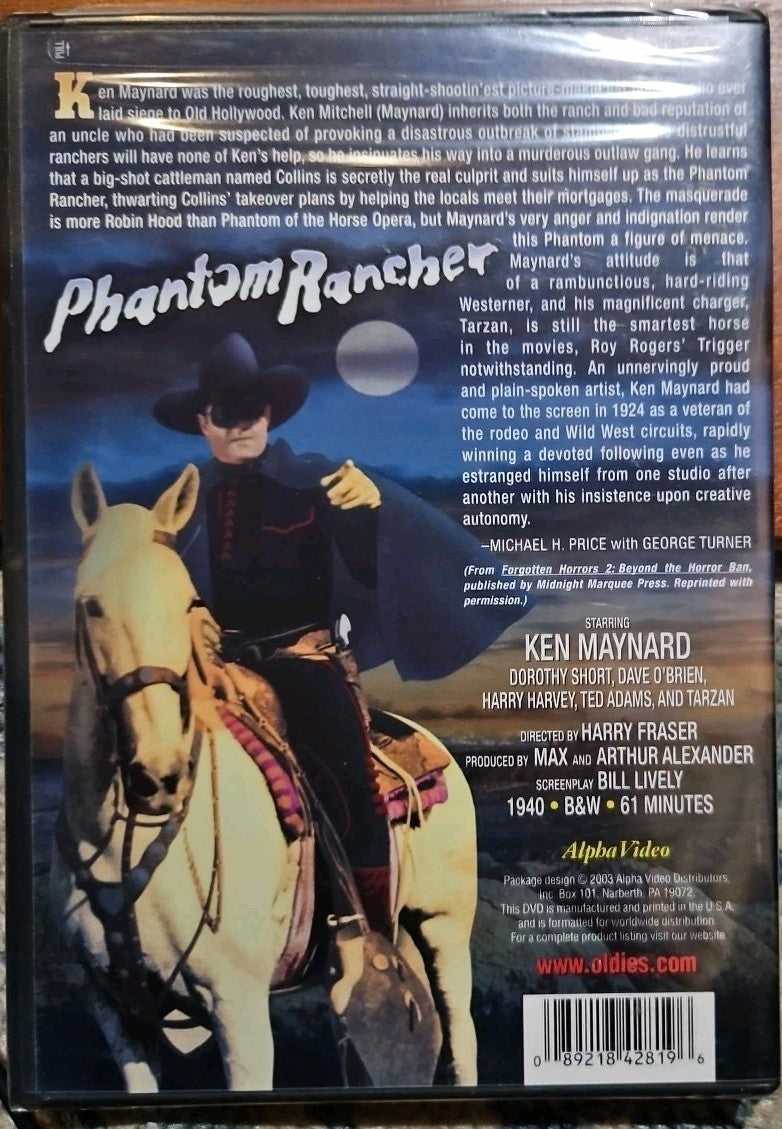 Phantom Rancher (DVD, 1940) New Sealed