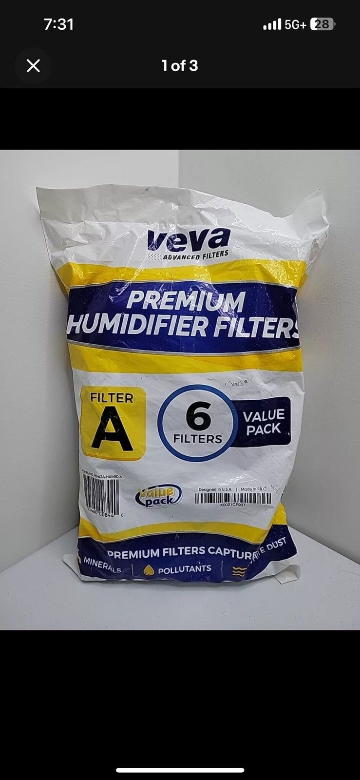 Sealed Pack of 6 - VEVA 6 Pack Premium Humidifier Filters A NIB