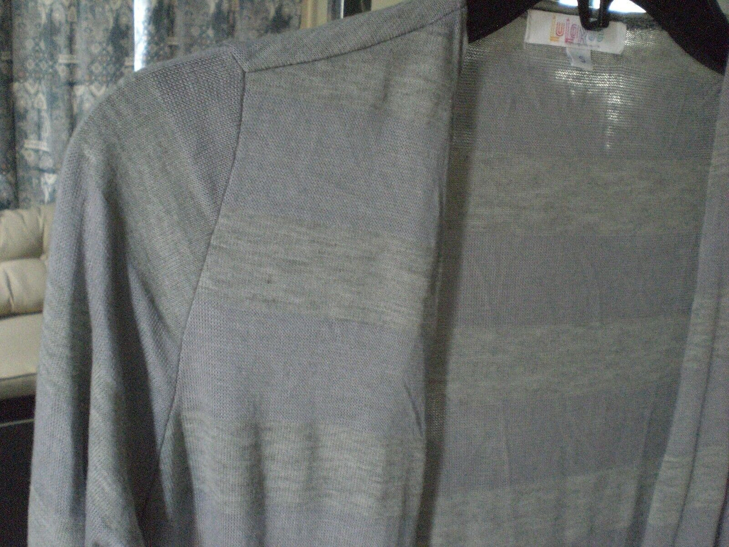 NWT LuLaRoe Sarah Long Cardigan Sweater SMALL Gray and Steel Gray Stripe