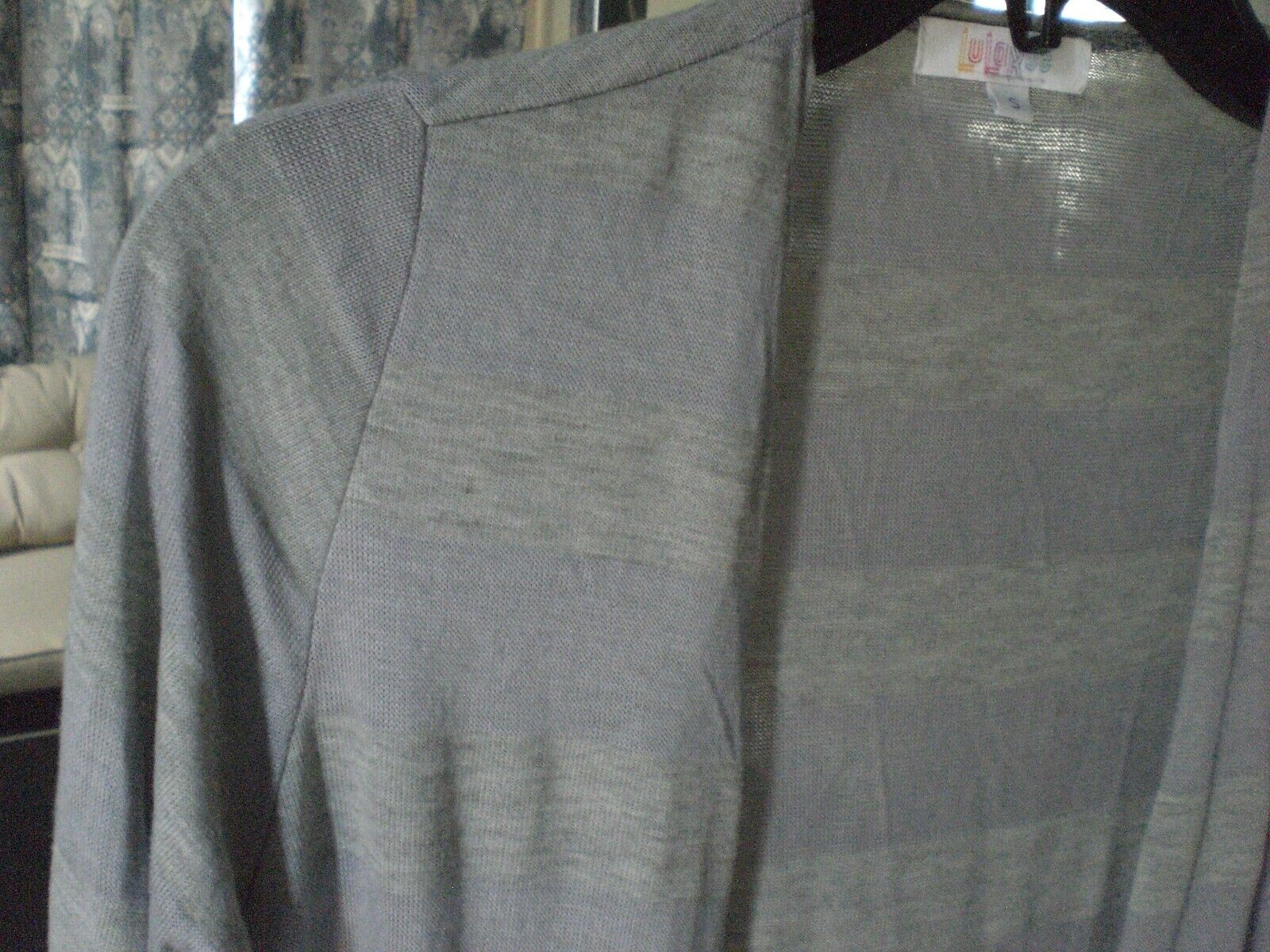 NWT LuLaRoe Sarah Long Cardigan Sweater SMALL Gray and Steel Gray Stripe