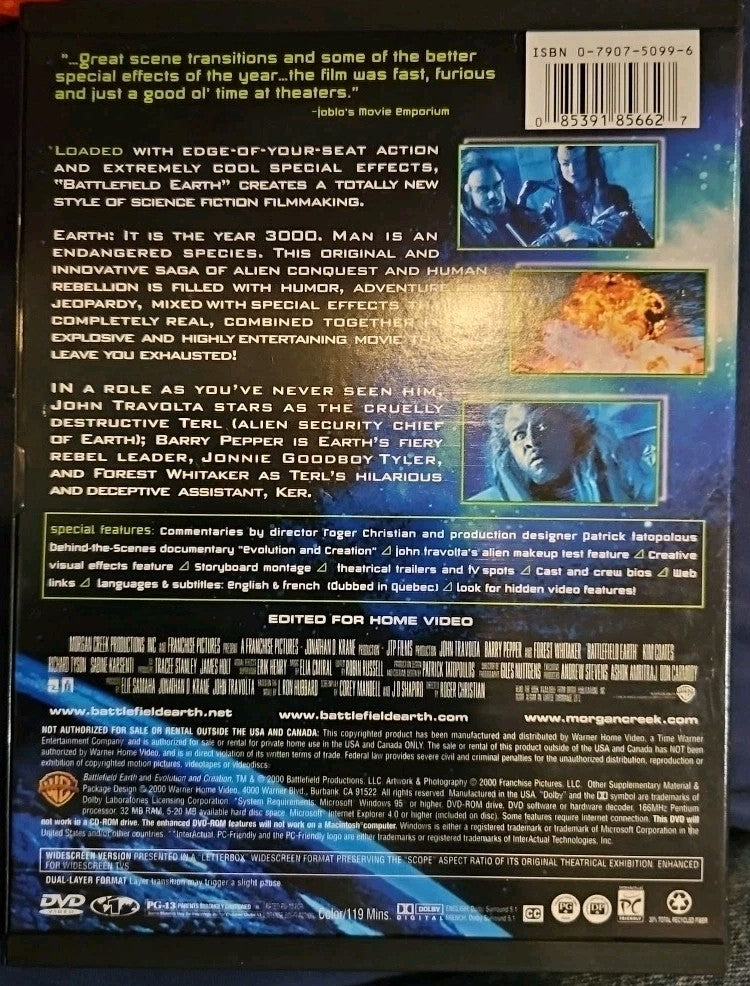 Battlefield Earth (DVD, 2001, Special Edition)