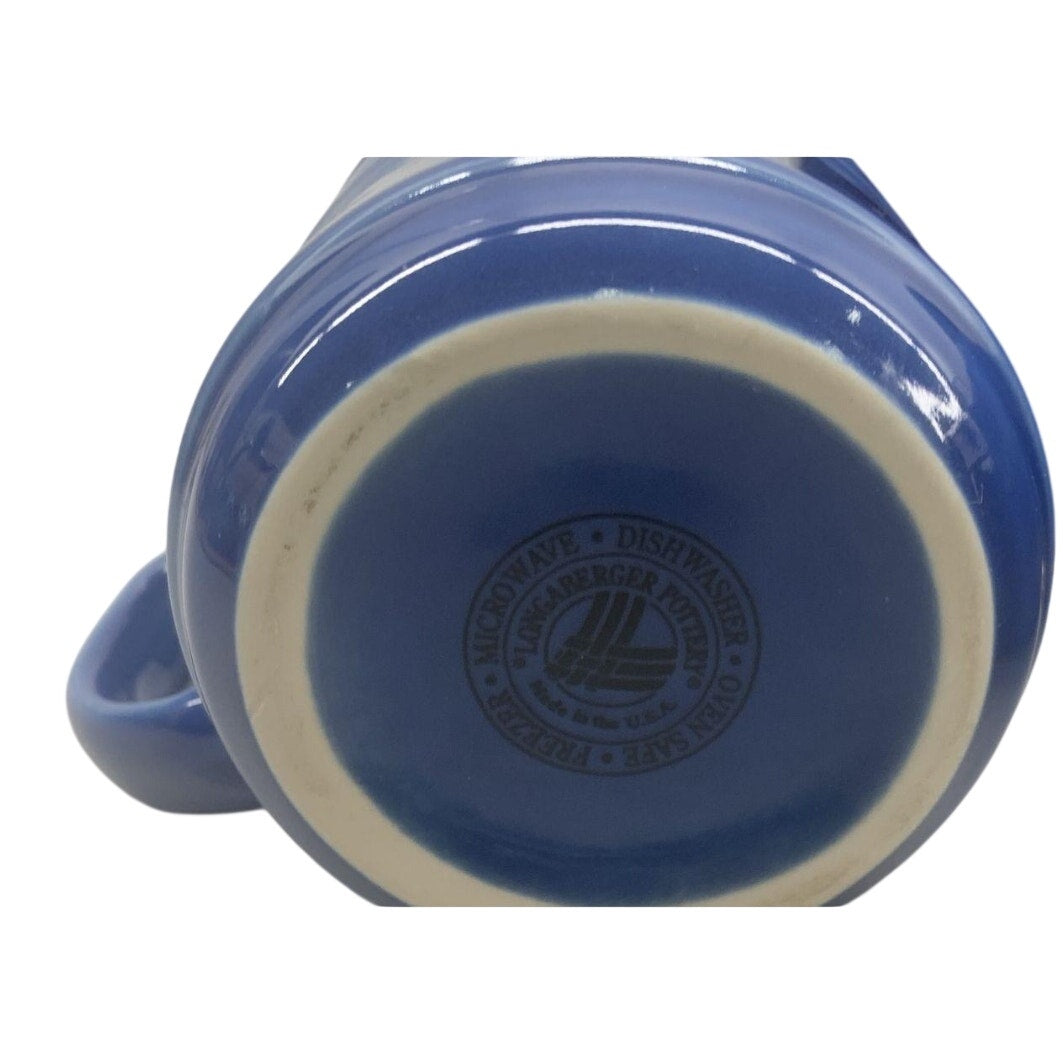 Longaberger Pottery Blue Cornflower Woven Traditions Coffee Mug Made in USA