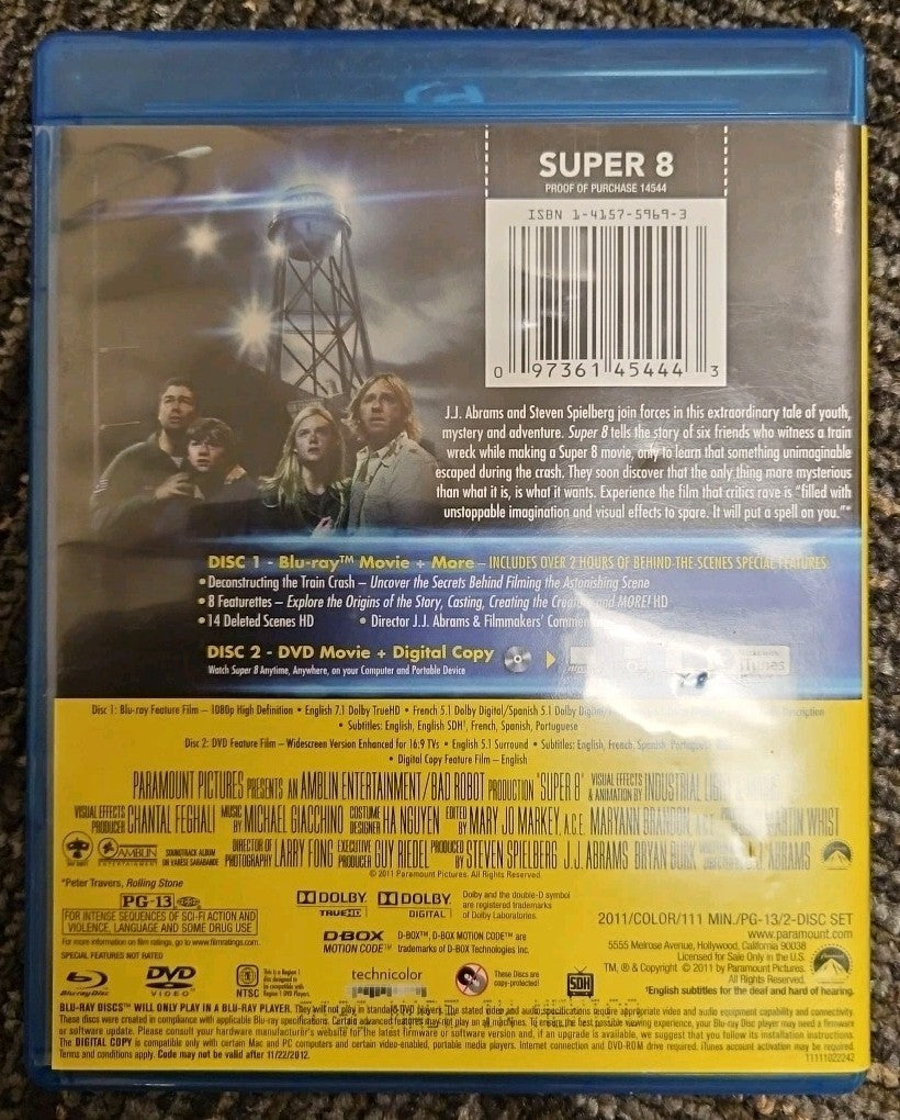 Super 8 (Blu-ray, 2011) Brand New. No Digital Download