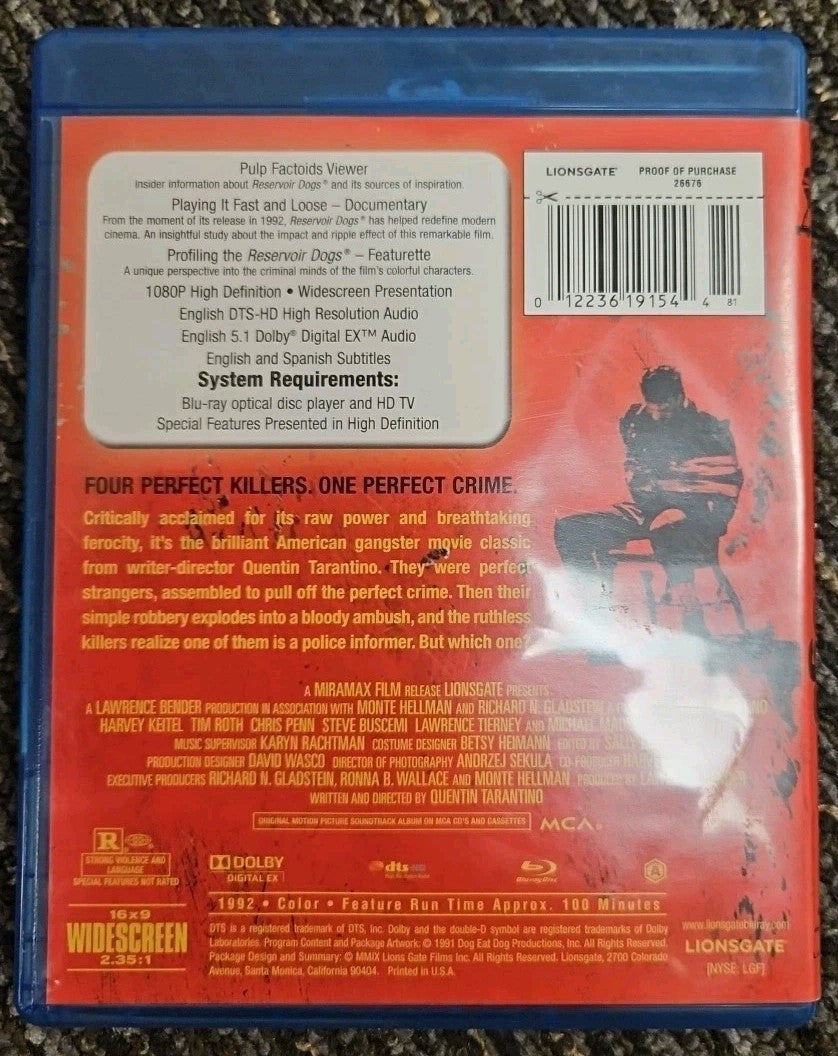 Reservoir Dogs (Blu-ray, 1992) Brand New Sealed. No Digital Download