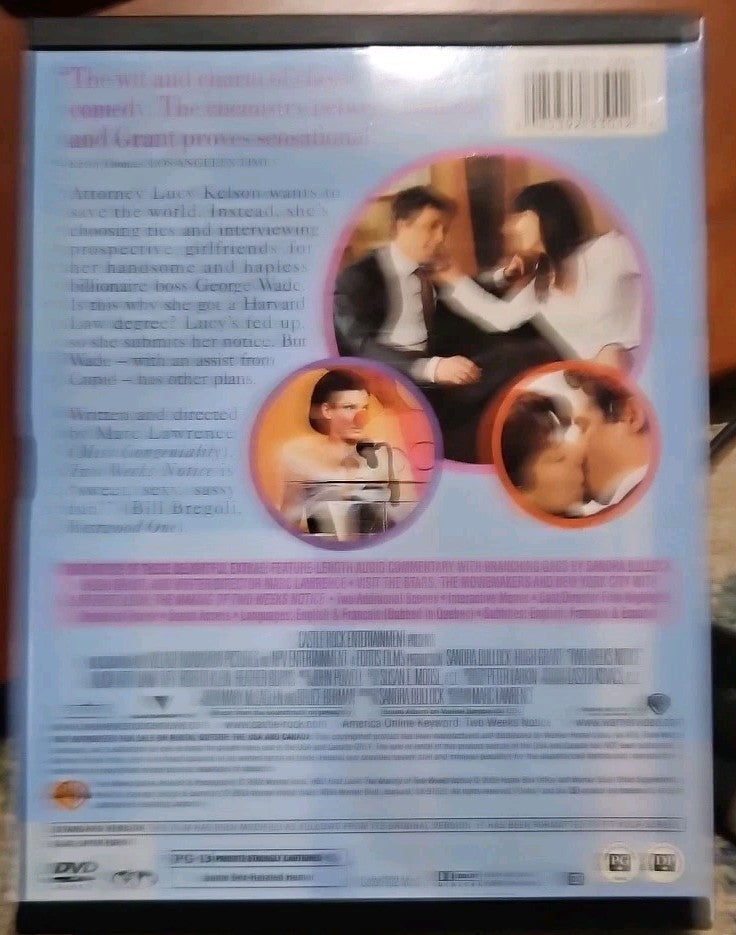 Two Weeks Notice (DVD, 2003, Full Frame) Tested. No Scratches