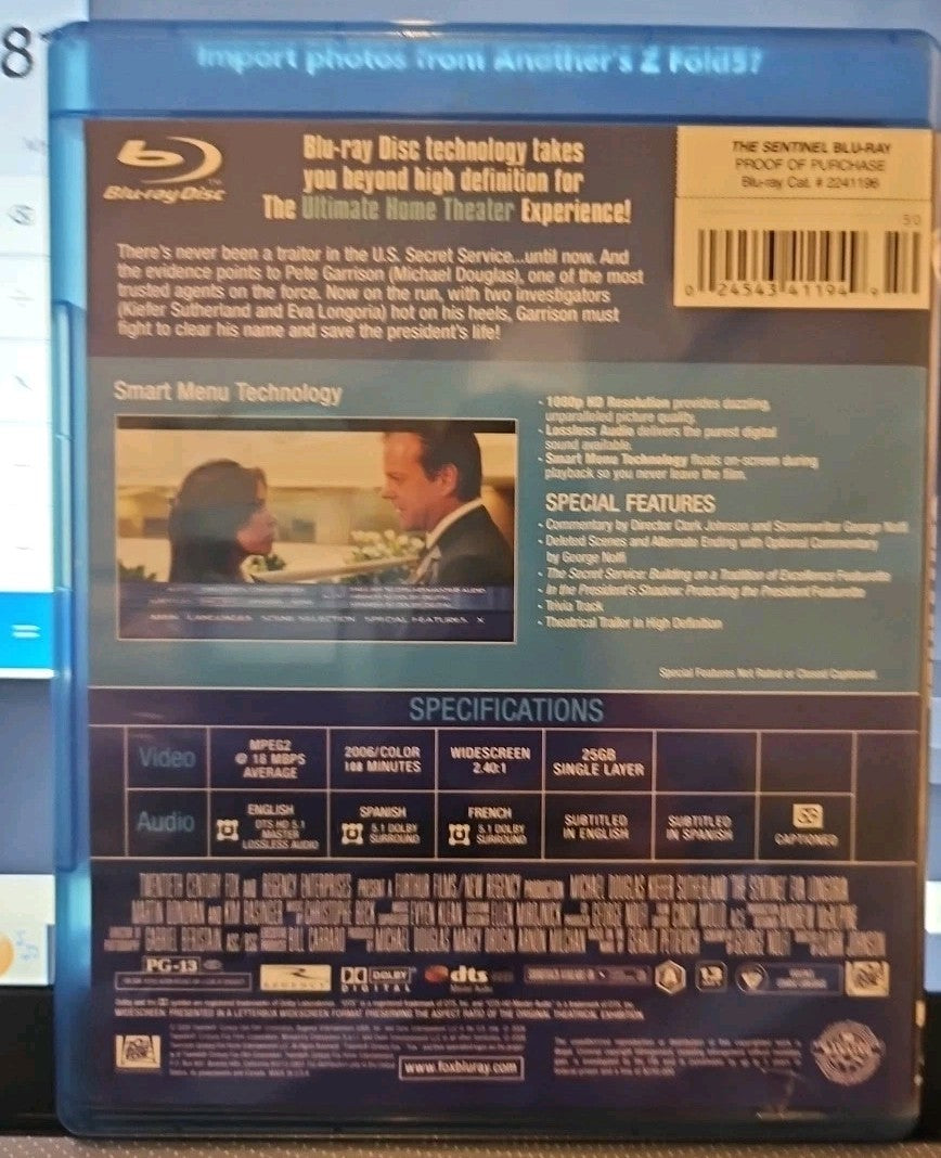 The Sentinel (Blu-ray Disc, 2009, USA) Brand New Sealed. No Digital Download.