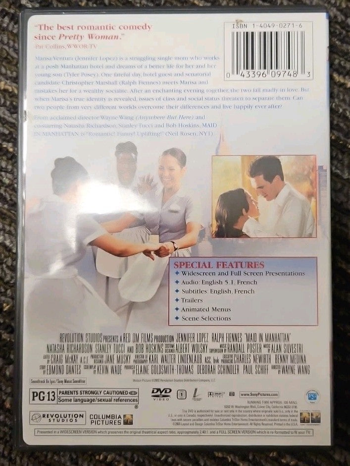 Maid in Manhattan (DVD, 2003) Brand New
