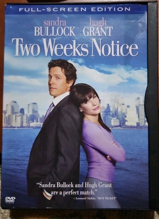 Two Weeks Notice (DVD, 2003, Full Frame) Tested. No Scratches