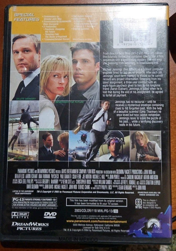Paycheck (DVD, 2003) Brand New