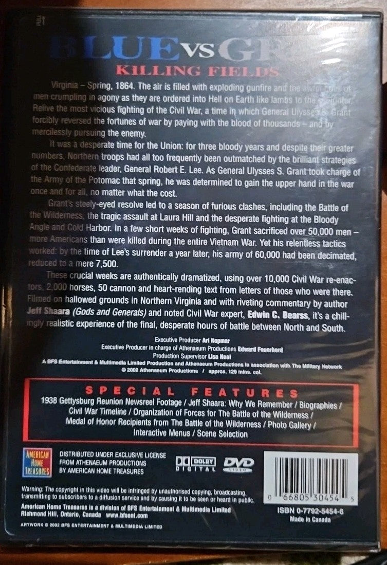 Blue Vs Gray: Killing Fields (DVD)  Brand New