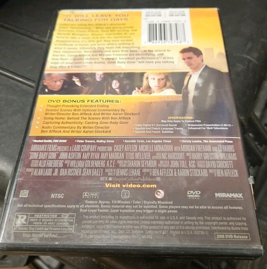 Gone Baby Gone (DVD, 2008) New