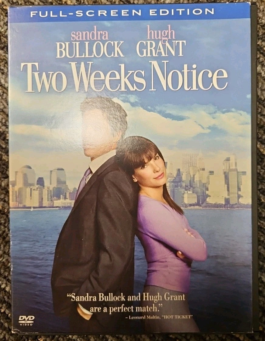 Two Weeks Notice (DVD, 2003, Full Frame) Tested. No Scratches
