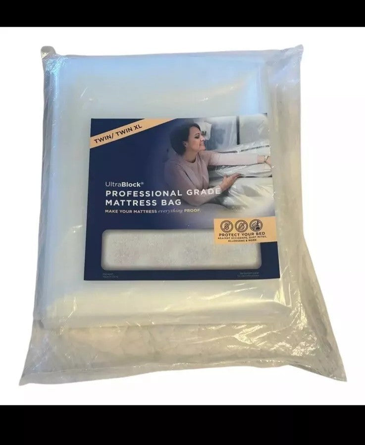 Twin & Twin XL Mattress Bag  – 6 Mil Reusable Plastic Cover  NIB