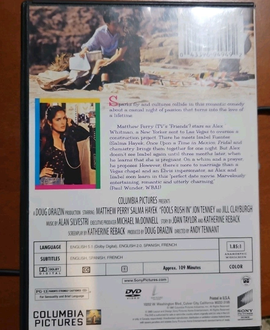 Fools Rush in (DVD, 1997) Brand New