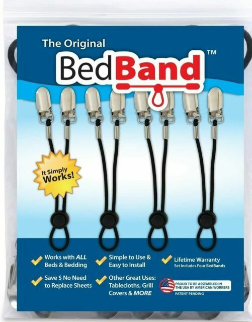 Bed Band Bed Sheet Holder - BB-Black (4 Pack)