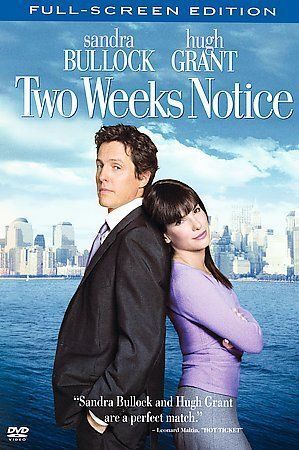 Two Weeks Notice (DVD, 2003, Full Frame) Tested. No Scratches