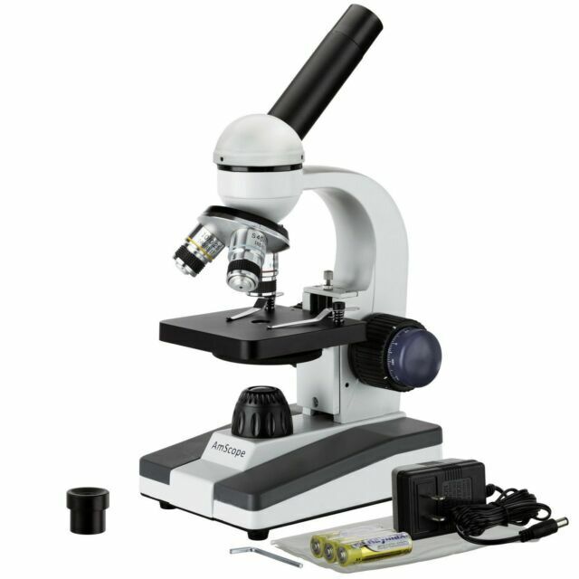 AmScope M150C 40x-1000x Portable Compound Microscope. Missing Eyepiece. Tested