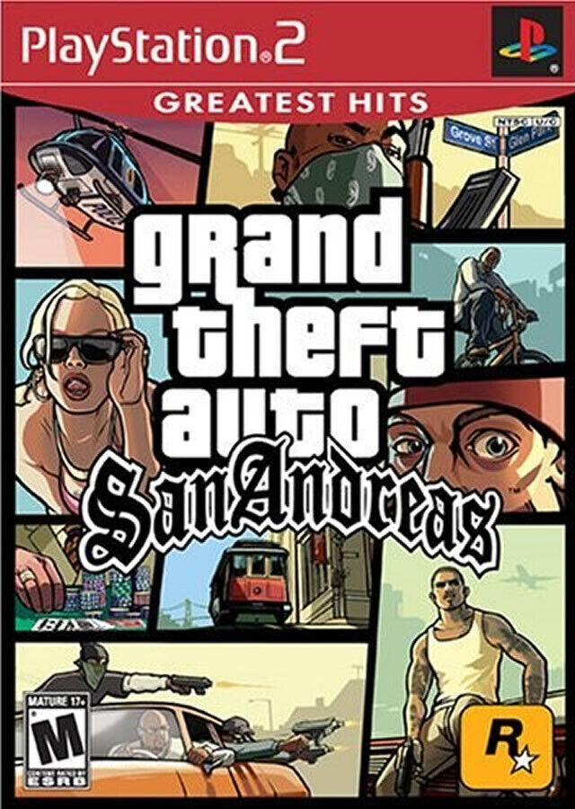 Grand Theft Auto: San Andreas (PS2) Tested. Manual. Original Case.